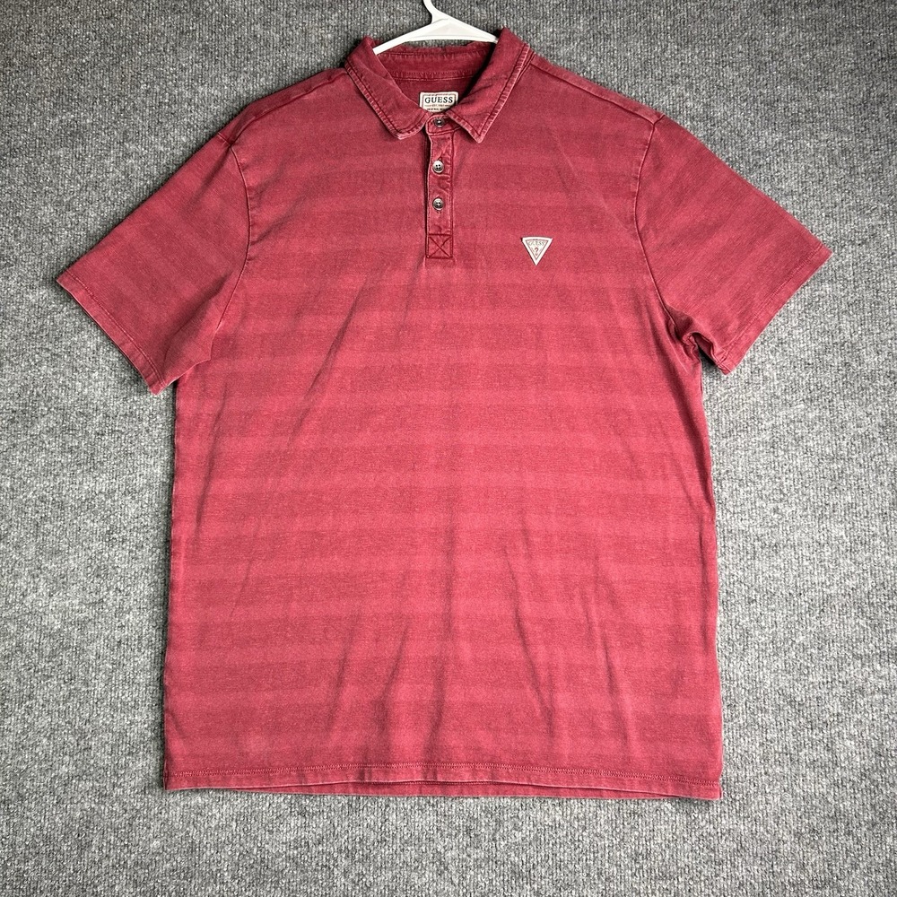 Guess Mens Polo‎ Shirt Size Medium Logo Embroidered